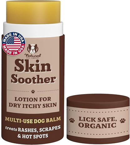 Natural Dog Company Skin Soother Balm for Dogs – Dog Skin Balm for Dry Winter Skin, Seasonal Sensitivity & Environmental Stress, Dog Moisturizer with Coconut Oil, Calendula & Vitamin E, 2 oz Stick
