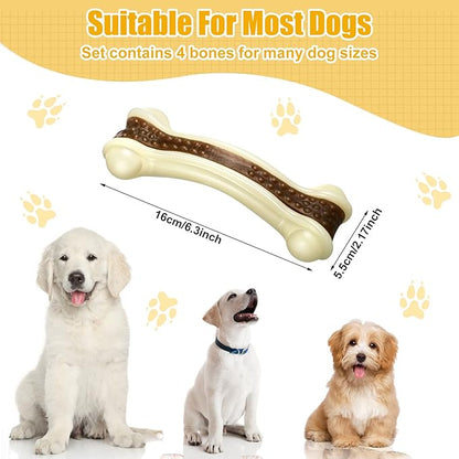 Sosation Dog Toys for Aggressive Chewers Indestructible Nylon Dog Bones Beef Flavor Teething Chew Toys Bones for Large Puppies