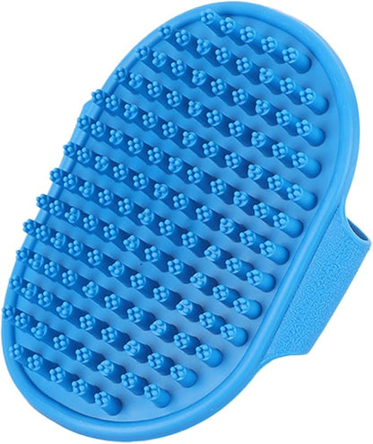NVNAN Ultra-Soft Pet Grooming Brush with Adjustable Ring - Ideal for Dogs & Cats of All Hair Types - Bath, Shower, Dog Shampoo Brush & Massage Tool (Blue, 1-Pack)