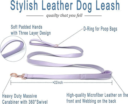 Dog Leash 6ft Long,Traffic Padded Two Handle,Heavy Duty,Double Handles Lead for Control Safety Training,Leashes for Large Dogs or Medium Dogs,Dual Handles Leads (Purple, 25MM*6FT)
