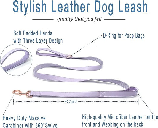 Dog Leash 6ft Long,Traffic Padded Two Handle,Heavy Duty,Double Handles Lead for Control Safety Training,Leashes for Large Dogs or Medium Dogs,Dual Handles Leads (Purple, 25MM*6FT)