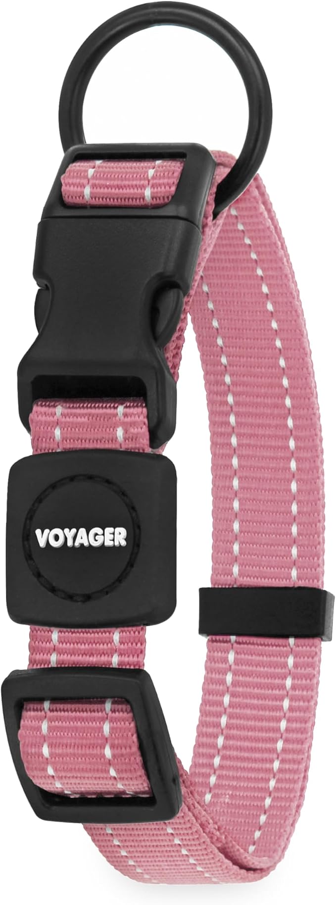 Best Pet Supplies Voyager Reflective Dog Leash or Collar with Neoprene Handle, for Small, Medium, and Large Breed Puppies, Cute and Heavy Duty for Walking, Running and Training - Pink, M