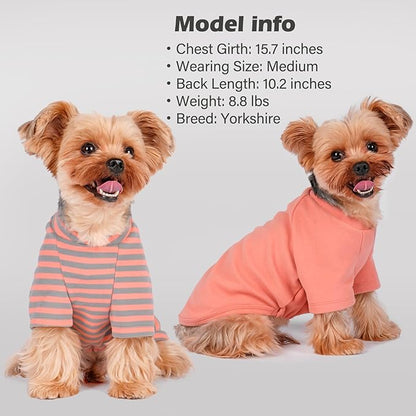 KYEESE 3Pack Small Dog Sweater, Soft Puppy Sweatshirt Stretchy Pullover Dog Sweater for Small Dogs Girl Boy, Lightweight Fleece Cat Shirt Pet Clothes with Sleeves, S