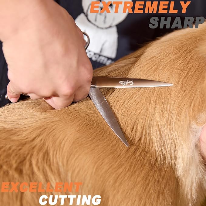High-end Professional Dog Grooming Scissors Pet Grooming Shears 7 Inches Extremely Very Sharp Made Of Stainless Steel Alloy By Hand For Dog Cat Groomer