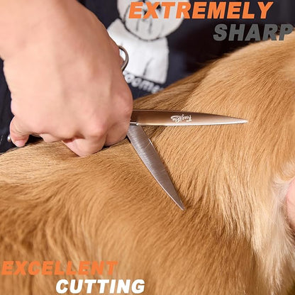 High-end Professional Dog Grooming Scissors Pet Grooming Shears 7 Inches Extremely Very Sharp Made Of Stainless Steel Alloy By Hand For Dog Cat Groomer