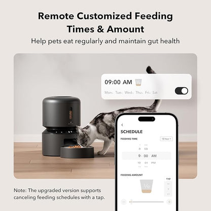 PETLIBRO Automatic Cat Feeder, 5G WiFi Pet Feeder with Freshness Preservation, Timed Cat Feeders for Dry Food, Up to 48 Portions 10 Meals Per Day, Granary Pet Feeder for Cat/Dog