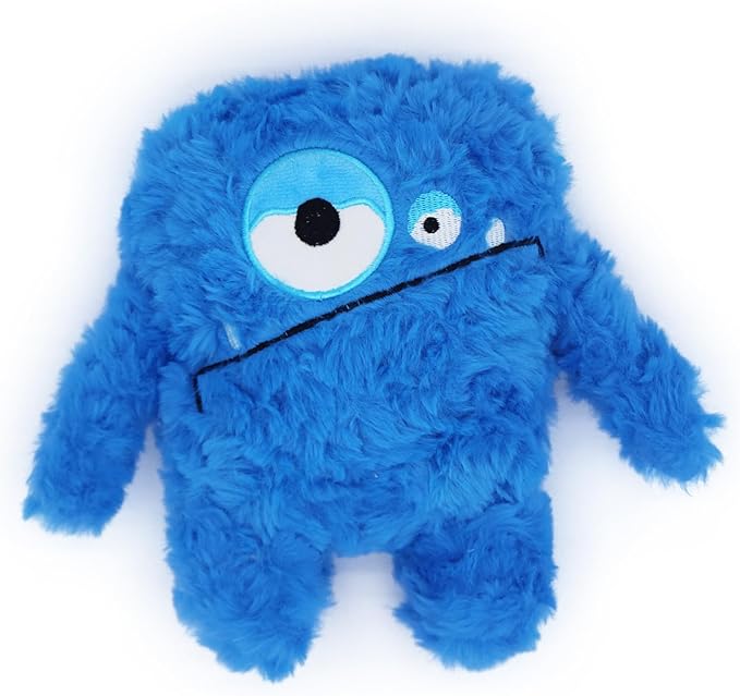 HUGEME Plush Squeaky Dog Toy, Crinkle Stuffed Dog Toy Keep Them Busy Tug of War Birthday Dog Chew Toy for Small Medium Large Dogs (Blue)