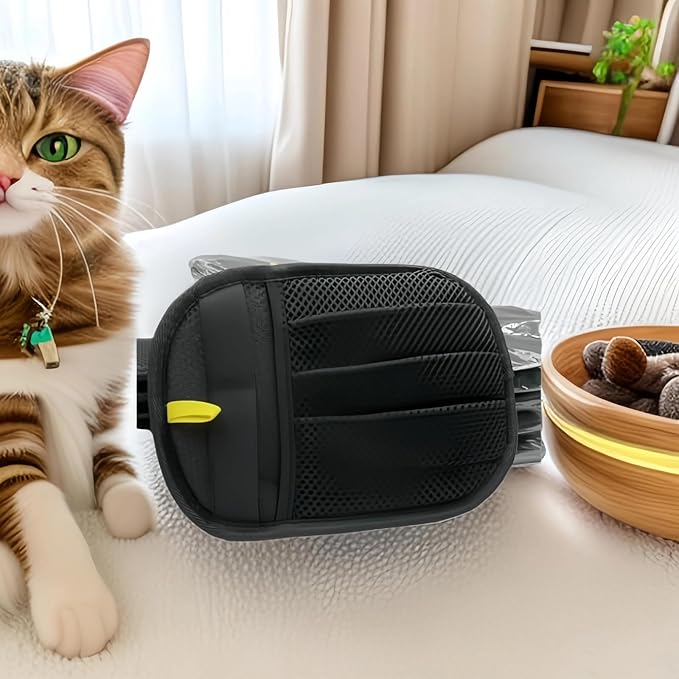 Pet Hair Removal Gloves - 5-Finger Electrostatic Magic Brush for Dog & Cat Hair on Couch, Car Seat, Carpet, Clothes | Reusable & Effortless Cleaning Tool (Black)