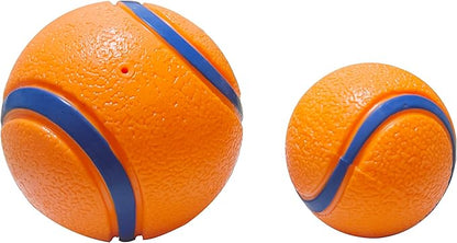 FCCUM Dog Toy Ball,Rubber Sound-Producing Toy Ball, with a Groove Design That is Resistant to Bites, Has a High Bounce, Dog Training Interactive Pet Toy, Relieving Pet Anxiety,Pack of 2