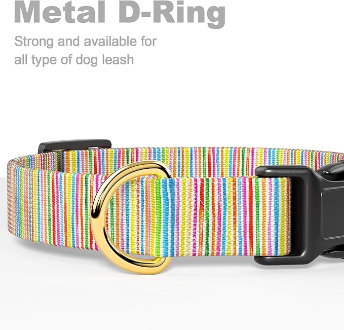 Rnivvi Dog Collar for Small Dogs, Cute Heavy Duty Adjustable Puppy Collar with Quick Release Buckle for Boy Girl & Female, Pet Accessories for Walking Running, S Length 3/4" Width, Watercolor Art