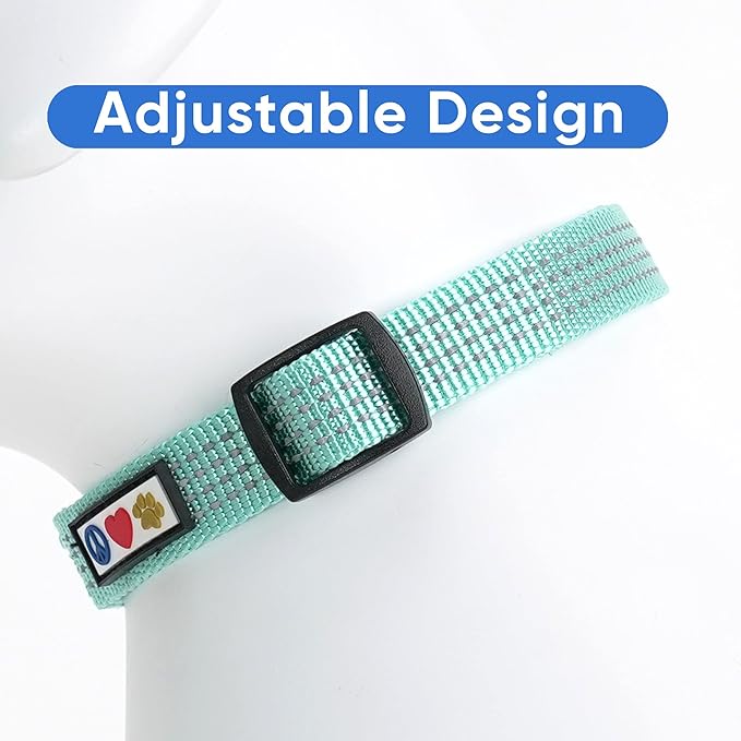 Pawtitas Reflective Dog Collar Adjustable Dog Collars for Small Dogs Puppy Collar Extra Small Dog Collar Teal Dog Collar