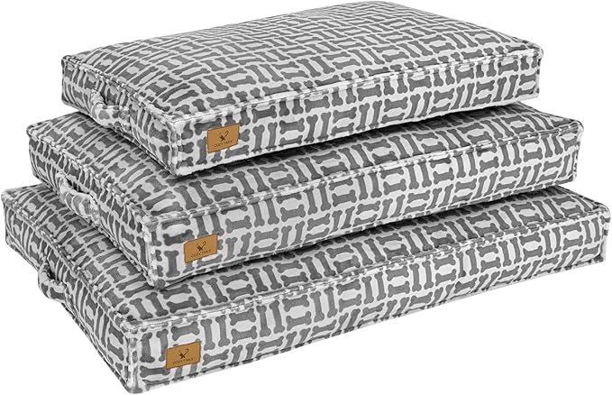 Dog Bed with Easy-Grip Handle - Shredded Memory Foam Pet Bed, Removable & Machine Washable Cover, Non-Slip Bottom, Choose from Cooling Linen or Warm Flannel Style for Dogs & Cats(Small