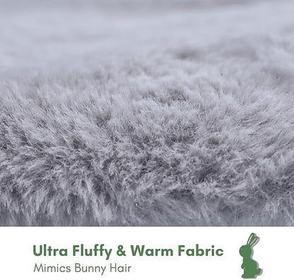 petfelix Self Warming Mat, 24''*20'' Non-Skid Thermal Pet Mat, Washable Outdoor Insulation for Cat House, Carrier Cat Bed, Short-Fluff Grey