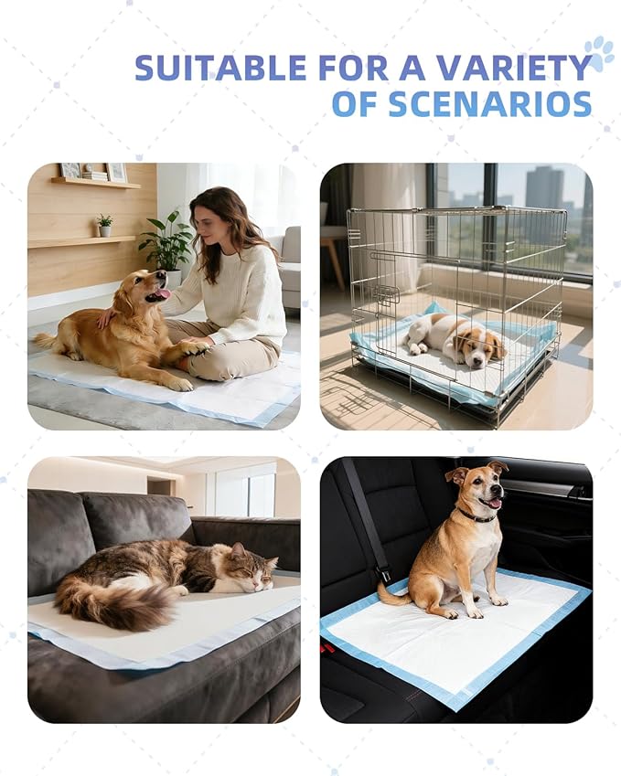 SCLOSE Dog Pee Pads Extra Large 30"x36", 100 Count Puppy Pads XXL, Potty Pads for Dogs, Super Absorbent & Leak-Proof, Disposable Training Pads for Puppies, Doggie Pads, Blue