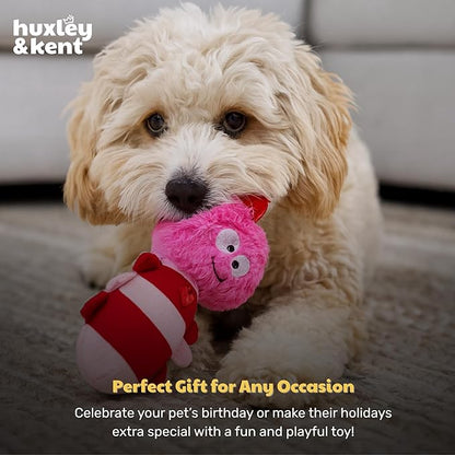 Huxley & Kent Funny Dog Toy w/Squeaker – Valentine's Day Power Plush Squeaky Dog Toys for Small Dogs – Durable Small Stuffed Animal for Indoor Play & Fetch - Tiny Tuff Love Bug