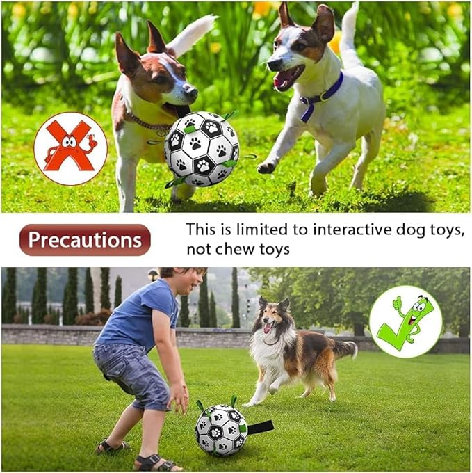 Domchan Dog Soccer Ball, Interactive Toys for Tug of War, Puppy Birthday Gifts, Tug Toy, Water Toy, Durable Balls for Small & Medium Size(8 inch-Pink)