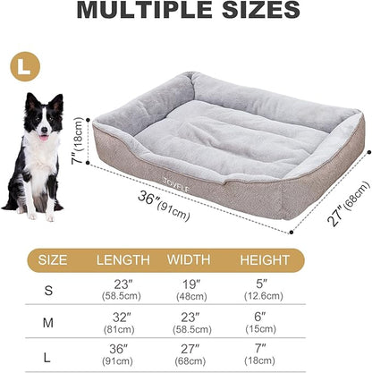 JOYELF Rectangle Dog Bed Calming Cat Bed Sofa, Cute Fluffy Pet Couch Bed for Dogs and Cats - Large(Upgraded Version)