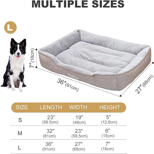 JOYELF Rectangle Dog Bed Calming Cat Bed Sofa, Cute Fluffy Pet Couch Bed for Dogs and Cats - Large(Upgraded Version)