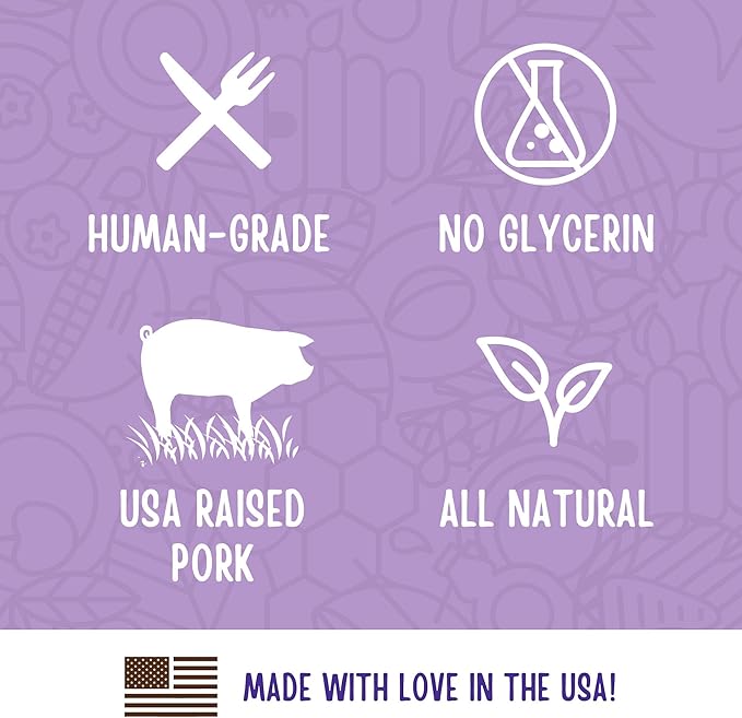 Full Moon Natural Cut Pork Jerky Healthy All Natural Dog Treats Human Grade Grain Free 10 oz (Pack of 2)
