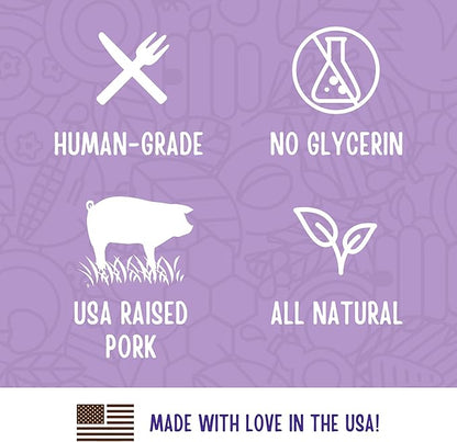 Full Moon Natural Cut Pork Jerky Healthy All Natural Dog Treats Human Grade Grain Free 10 oz (Pack of 2)
