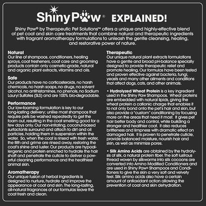 Shiny Paw Natural Deep Cleaning Organic Dog Shampoo 128 oz | Dog Itching Skin Relief with Evergreen, Aloe & Rosemary | Natural Dog Shampoo for Smelly Dogs