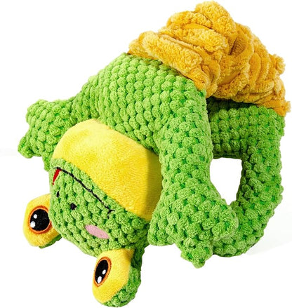 Sedioso Dog Tug Toy, Durable Dog Toys Large Breed, Tug of War Dog Squeaky Toy, Stuffed Plush Dog Toys with Crinkle Paper for Small, Middle, and Big Dogs(Tug of War Series, Frog)