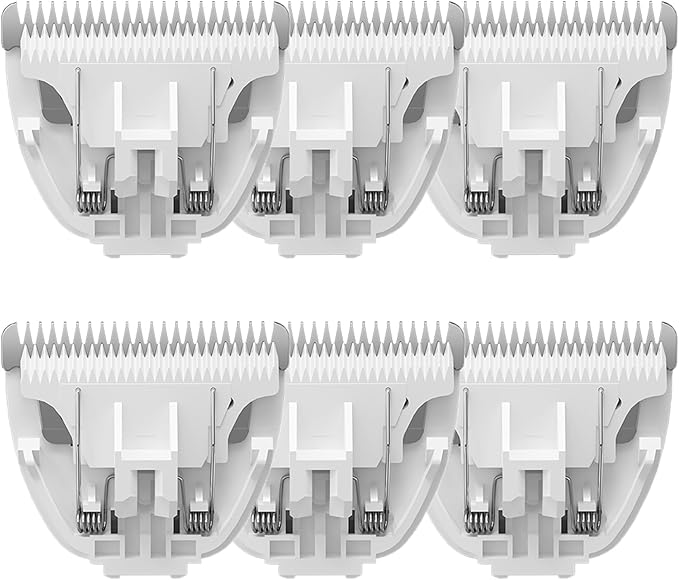 Tawiijou Replaceable Pet Dog Grooming Ceramic Blades, 6 Pack Detachable Pet Clipper Blade for Dogs & Cats