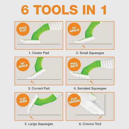 FurDozer Pet Hair Remover & Auto Detailing Tools - Cat & Dog Hair Remover for Carpets, Car Interiors, Couches, Bedding, & Pet Furniture (Green, X6)