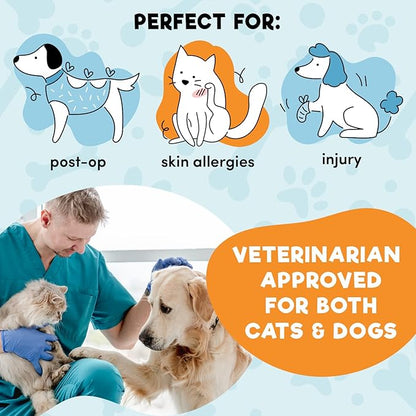 BENCMATE Inflatable Dog Cone Collar Alternative, Soft Dog Cone for Small Medium Large Dogs and Cats, Neck Recovery ECollar Donut Collar After Surgery (Medium, Blue)
