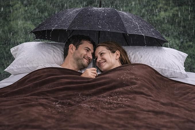 Premium Deluxe ! 100% TOP Waterproof Blanket Guarantees to Keep Your Bed Dry! Crinkle-Free Ultra-Soft Fleece Furniture Protector for People Kids Pets. EZ Wash/Dry Brown/Beige Reversible 80x60