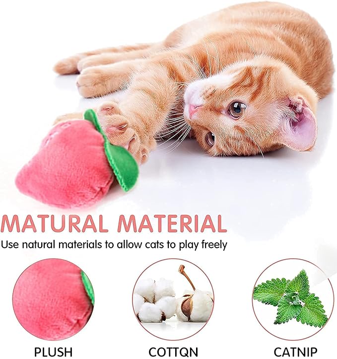 AZOFFYIU Cat Toys, Interactive Cat Toy for Indoor Cats, Soft and Durable Crinkle Sound Catnip Toys, Catnip Filled Mouse Cat Teething Chew Toy (Pack of 12) (002, Large)