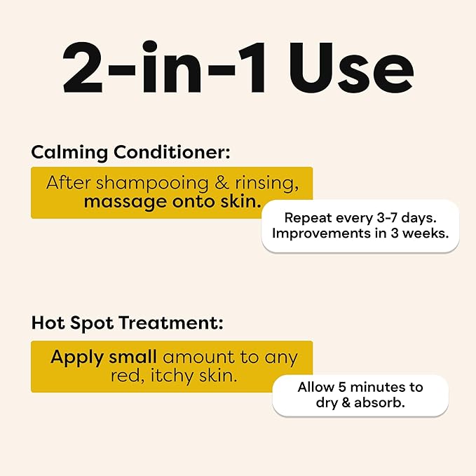 Allergy Armor Itch Relief Conditioner & Hot Spot Cream for Dogs | Medical-Strength Colloidal Oatmeal & Zinc for Dogs | Fortify Skin Barrier | for Dry, Itchy Skin, Dandruff | Made in USA | 12 oz