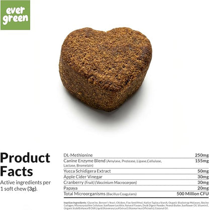Grass Burn Spot Soft Chews - Pee Grass Spot Saver Caused by Dog Urine - Dog Urine Neutralizer for Lawn, with Canine Enzyme Blend, Probiotics, and Cranberry.