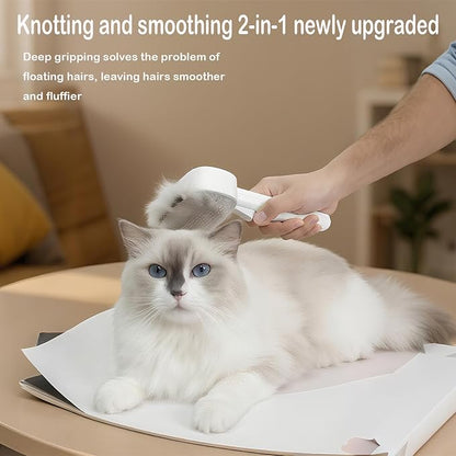LGYJQTCMG 2-in-1 Pet Deshedding Brush Cat Dematting Comb for Indoor Cats and Dogs Comb for Shedding Long & Short Hair Gentle Massage Grooming Tool Easy to Remove Loose Undercoat,Matted Fur & Tangles