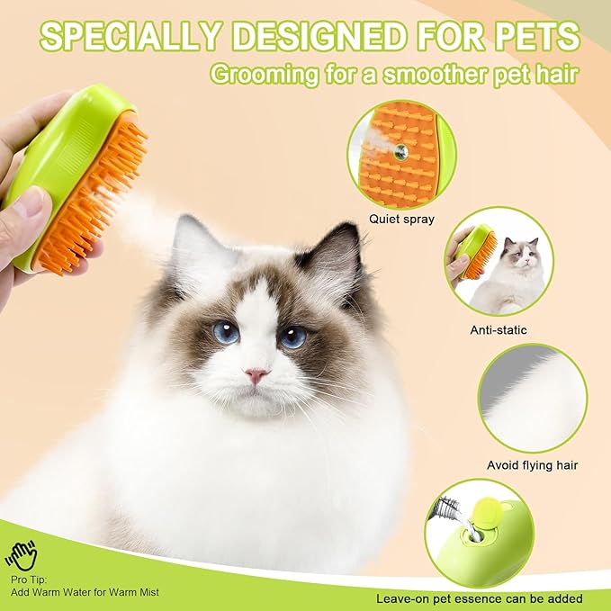WOPQAEM 6 PCS Self Cleaning Slicker Brush & Undercoat Rake & Bath Brush & Flea Comb & Pet Comb & Steam Brush for Dogs and Cats,Professional Deshedding Dematting Tool for Long and Short Haired Pets