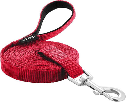 Dog Training Leash - Long Line for Recall & Obedience, Nylon Training Lead with Padded Handle, 15 ft / 20 ft / 30 ft / 50 ft / 100 ft - Long Leash for Dogs Outside, Small/Medium/Large