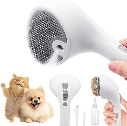 PawsMedal Pet Spray Grooming Brush Cat Brushes Cat Hair Removal Products Cat Shedding Tools Self Cleaning Ergonomic Grip for Short Long Haired Pets Help with matted Fur Rechargable Comb Mist