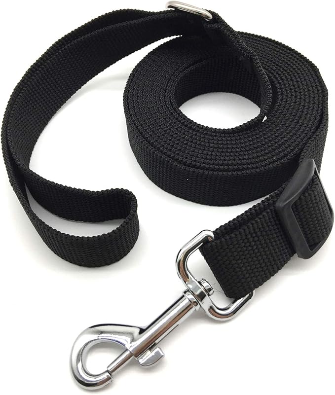10FT Adjustable Dog Leash, Nylon Dog Leashes for Medium Large Dogs (Black)
