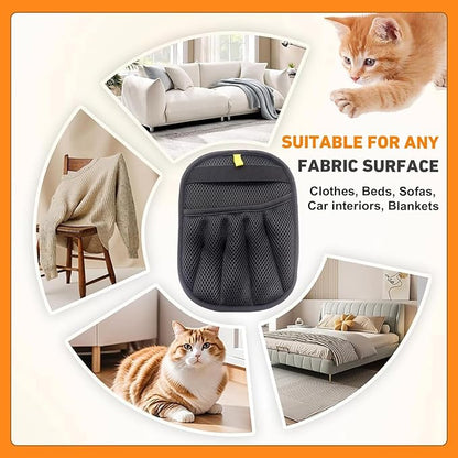 Florteen Pet Hair Removal Glove for Cats & Dogs Hair Remover,Reusable Electrostatic Pet Hair Remover Gloves,Magic Brush Pet Hair Removal Tool for Furniture,Couch,Car Seats,Clothing(2Pcs)
