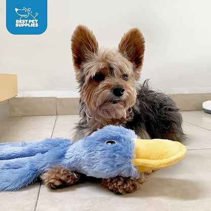 Best Pet Supplies Squeaky Dog Toys with Soft Durable Fabric for Small, Medium and Large Pets Interactive Toy for Indoor Play, Supports Active Biting and Play - Green