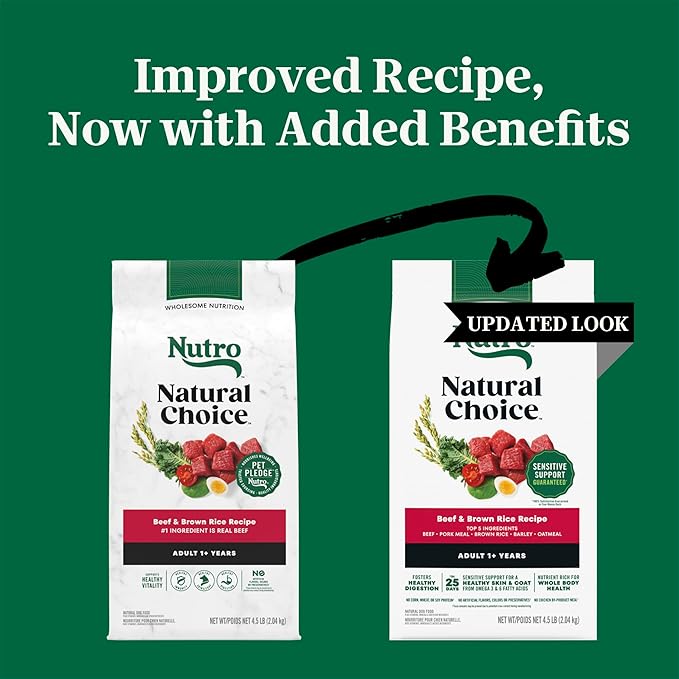 Nutro Natural Choice Adult Dry Dog Food, Beef & Brown Rice Recipe, 4.5 lb. Bag