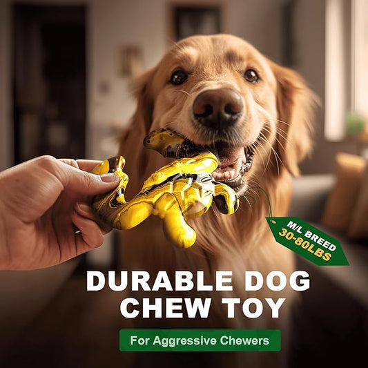 Dog Chew Toys for Aggressive Chewers – Tough Indestructible Dog Toy for Large Dogs, Durable Long-Lasting Chew Bones, Heavy Duty Interactive Dog Toys to Keep Dogs Busy & Relieve Boredom
