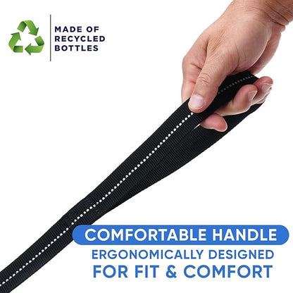 Pawtitas Black Dog Leash 6 ft XS/S Reflective Durable Lightweight Recycled Lead for Small Dogs and Puppies