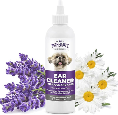 Mighty Petz Dog Ear Cleaner – Gentle Pet Ear Wash for Routine Ear Hygiene For Dogs and Cats 8 oz