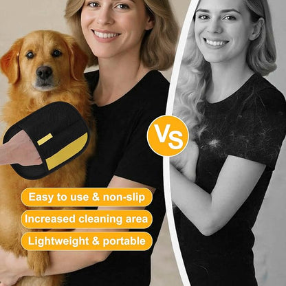 GLIDESMOOTH Pet Hair Remover Gloves, Advanced Static-Adhesive Pet Hair Removal Gloves, Reusable Cat Dog Hair Remover Mitt, Pet Grooming Glove for Shedding, 2 PCS