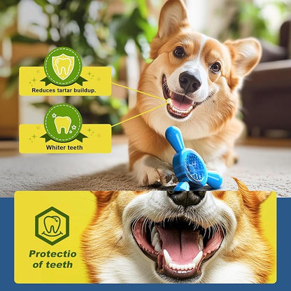 Indestructible Chew Toy for Aggressive Chewers – Tough Nylon Dog Toy for Teething Small Breeds, Durable Puppy Bone for Teeth Cleaning & Boredom Relief, Ideal Dog Birthday Gift,Sky Blue