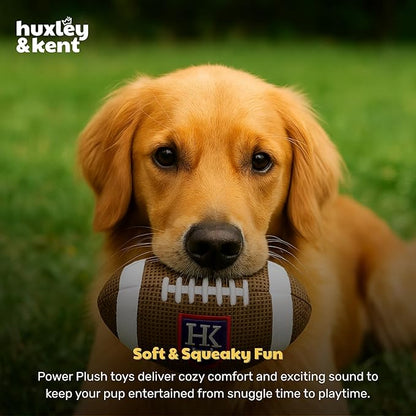 Huxley & Kent Funny Dog Toy w/Squeaker – Power Plush Squeaky Dog Toys for Small, Medium & Large Dogs – Soft Stuffed Animal for Indoor Play & Fetch - HK Football, Large