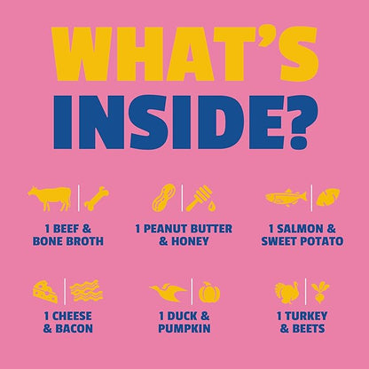 etta says! Flavor Fusion - Natural Dog Chews, Variety Pack - Made in The USA - Delicious, Rawhide-Free Treats for Dogs - Supports Dental Hygiene - Contains 6 Flavors - 12 Pack (Pack of 6)