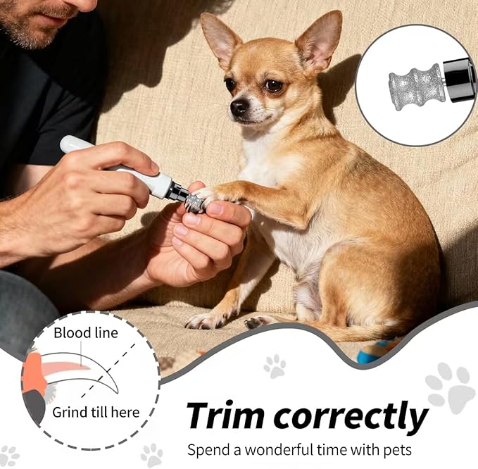 ZQZQMG Dog Nail polishing Machine Drill bit, Automatic Nail Grinder, Dog Nail Grinding Tool Accessories, pet Nail polishing Machine Accessories, 1/10 inch Small and Medium-Sized Dog Nail Clippers