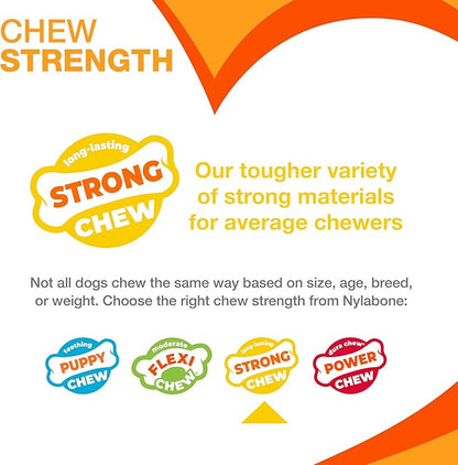 Nylabone Strong Chew Toy 4-Pack Bundle for Dogs Made with Real Bacon, Bison, Venison, Beef, & Chicken, Durable Dog Chew Bones for Aggressive Chewers, Large Dog Toys - Up to 50 lbs, 4 Count